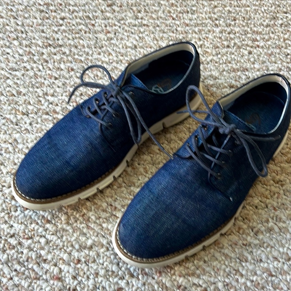 GBX Men’s Oxford Shoes•Denim Fabric Upper•Rubber Sole•Size 8 1/2 M